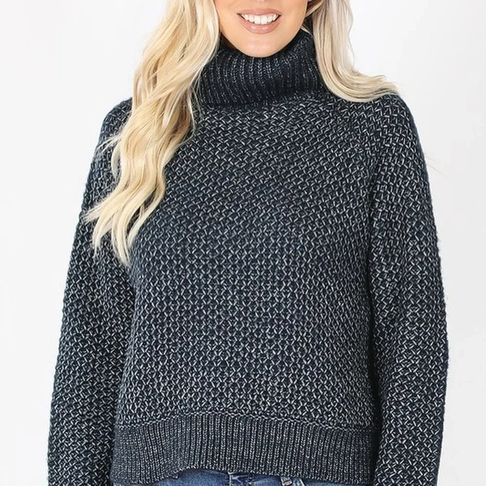 NWT Charcoal Turtleneck Sweater - Picture 1 of 5